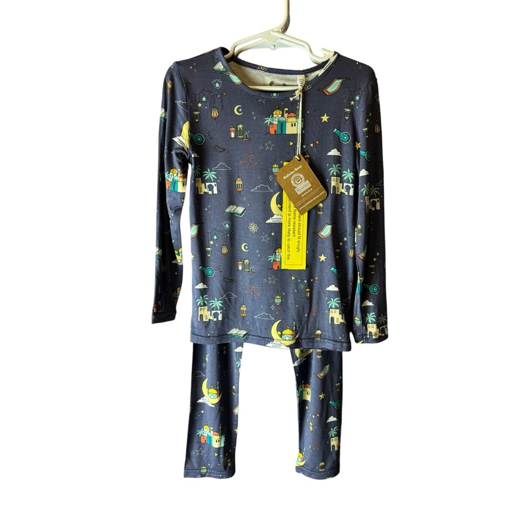 NWT Bellabu Bear 6Y Ramadan Pajama Set Long Sleeve + Bottoms